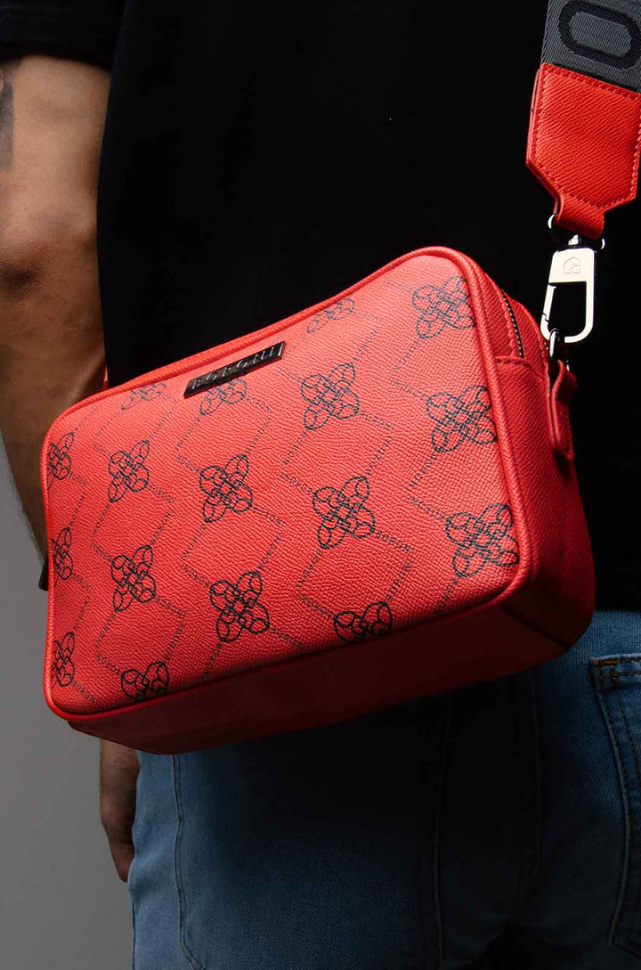 BANDOLERA CROSSBODY ROJO TEXTURA | CORREA AJUSTABLE