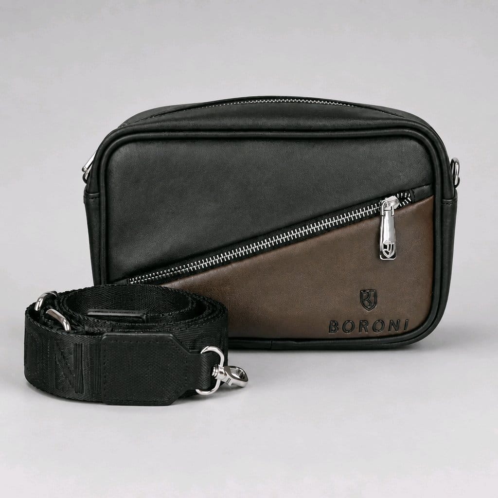 BANDOLERA CROSSBODY CIERRE DIAGONAL | NEGRO/FERRERO
