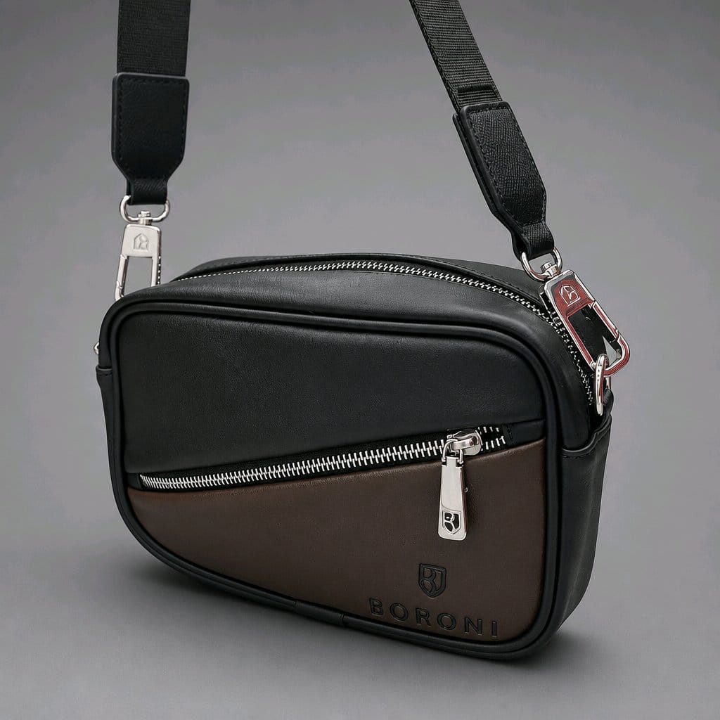 BANDOLERA CROSSBODY CIERRE DIAGONAL | NEGRO/FERRERO