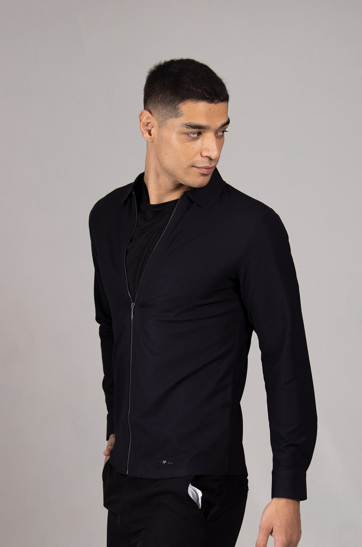 CAMISA MANGA LARGA COLECCIÓN LUXURY | NEGRO