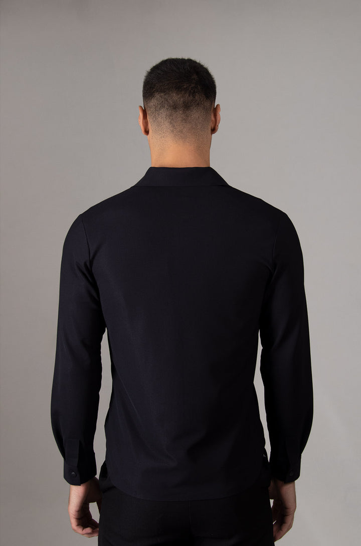 CAMISA MANGA LARGA COLECCIÓN LUXURY | NEGRO