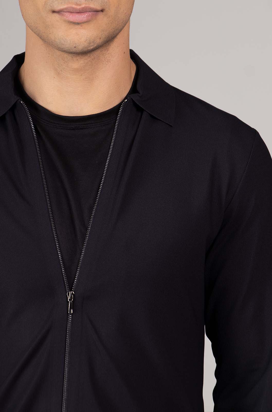 CAMISA MANGA LARGA COLECCIÓN LUXURY | NEGRO