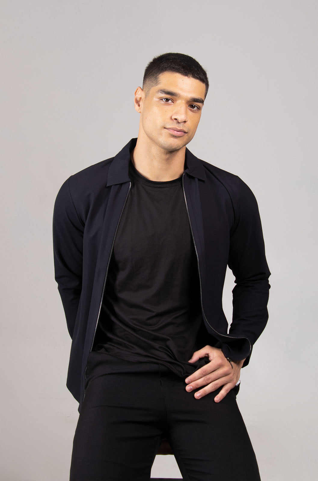 CAMISA MANGA LARGA COLECCIÓN LUXURY | NEGRO