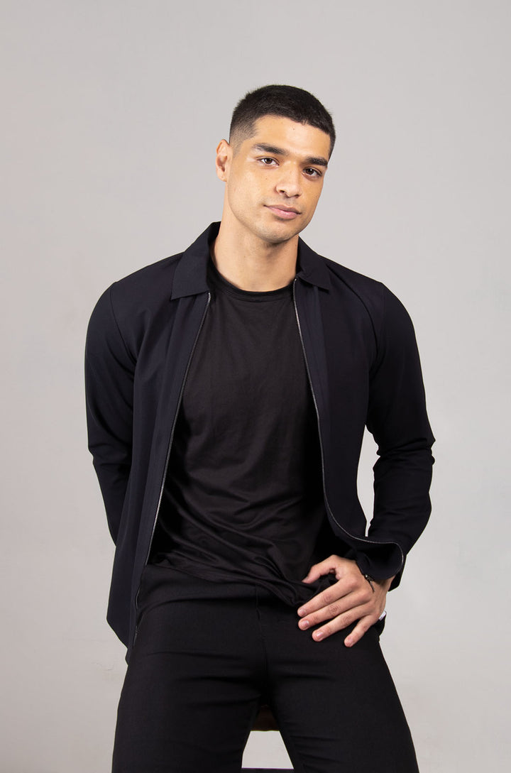 CAMISA MANGA LARGA COLECCIÓN LUXURY | NEGRO