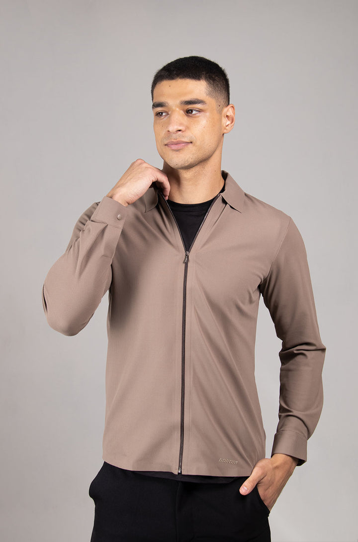 CAMISA MANGA LARGA COLECCIÓN LUXURY | KHAKI