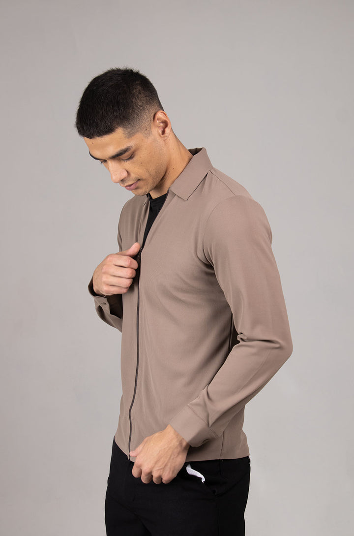 CAMISA MANGA LARGA COLECCIÓN LUXURY | KHAKI