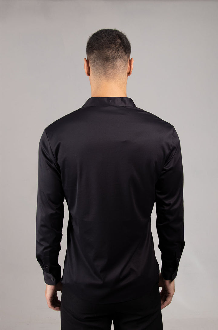 CAMISA MANGA LARGA COLECCIÓN LUXURY | NEGRO
