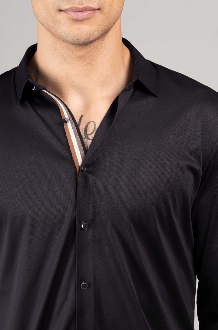 CAMISA MANGA LARGA COLECCIÓN LUXURY | NEGRO