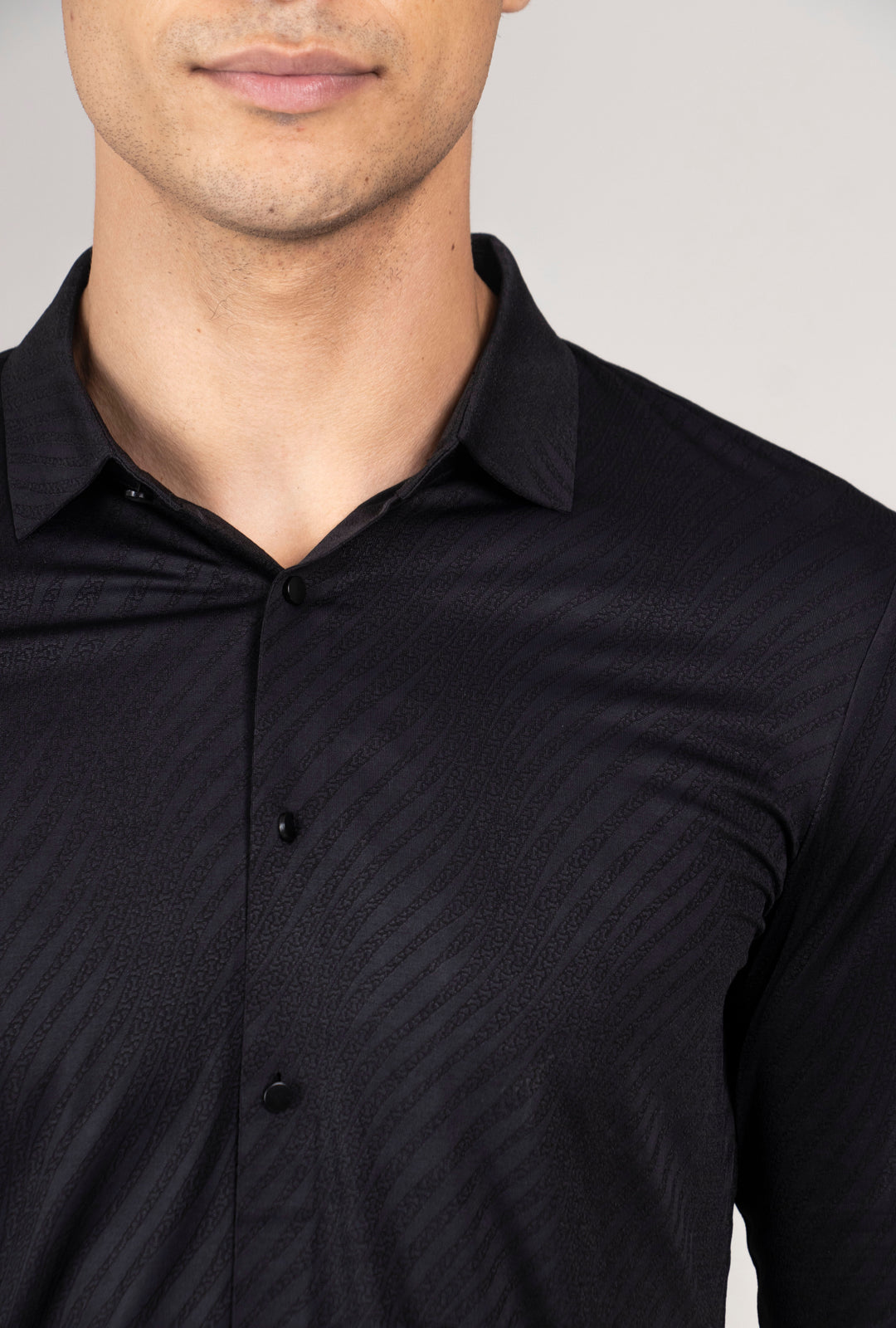 CAMISA MANGA LARGA COLECCIÓN LUXURY | NEGRO