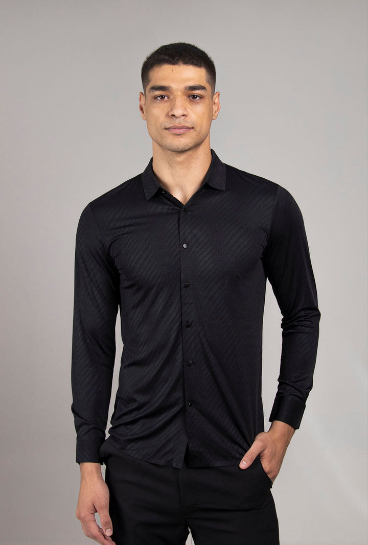 CAMISA MANGA LARGA COLECCIÓN LUXURY | NEGRO