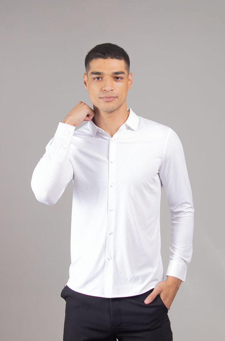 CAMISA MANGA LARGA COLECCIÓN LUXURY | BLANCO