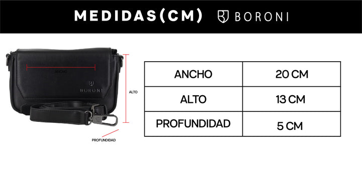 BANDOLERA CROSSBODY BERNINI | NEGRO CON CORREA AJUSTABLE