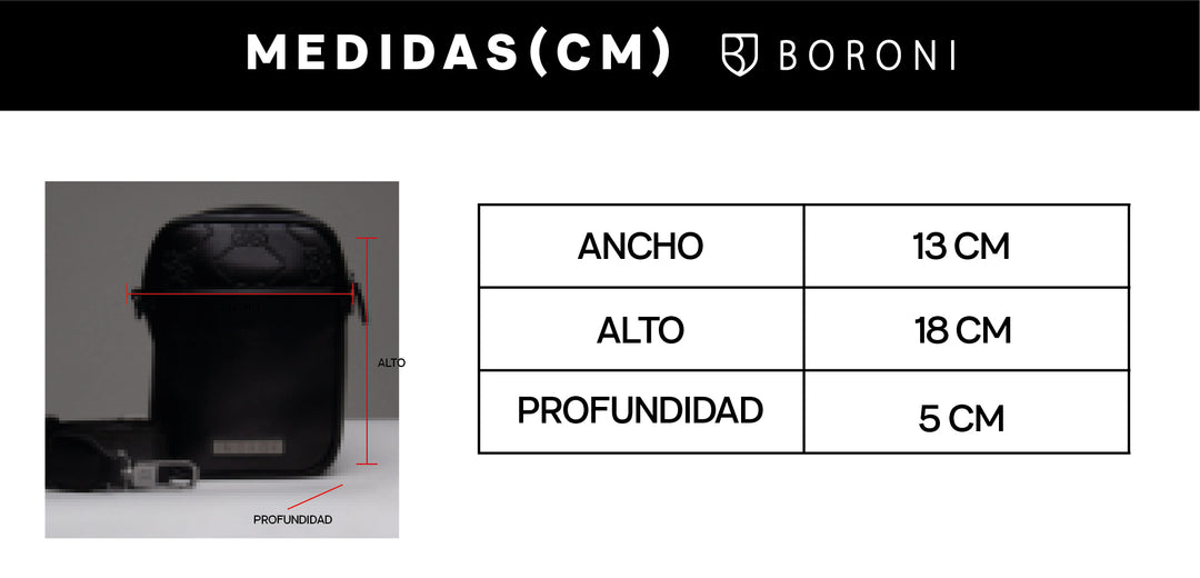 BANDOLERA CROSSBODY | NEGRO CORREA AJUSTABLE