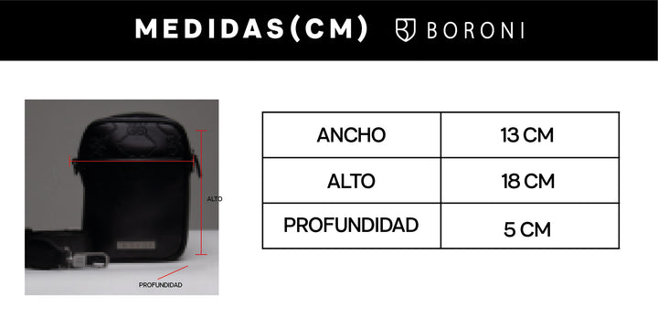BANDOLERA CROSSBODY | NEGRO CORREA AJUSTABLE