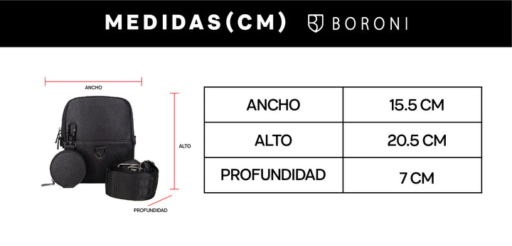 BANDOLERA CROSSBODY UNI NEGRO | CORREA AJUSTABLE