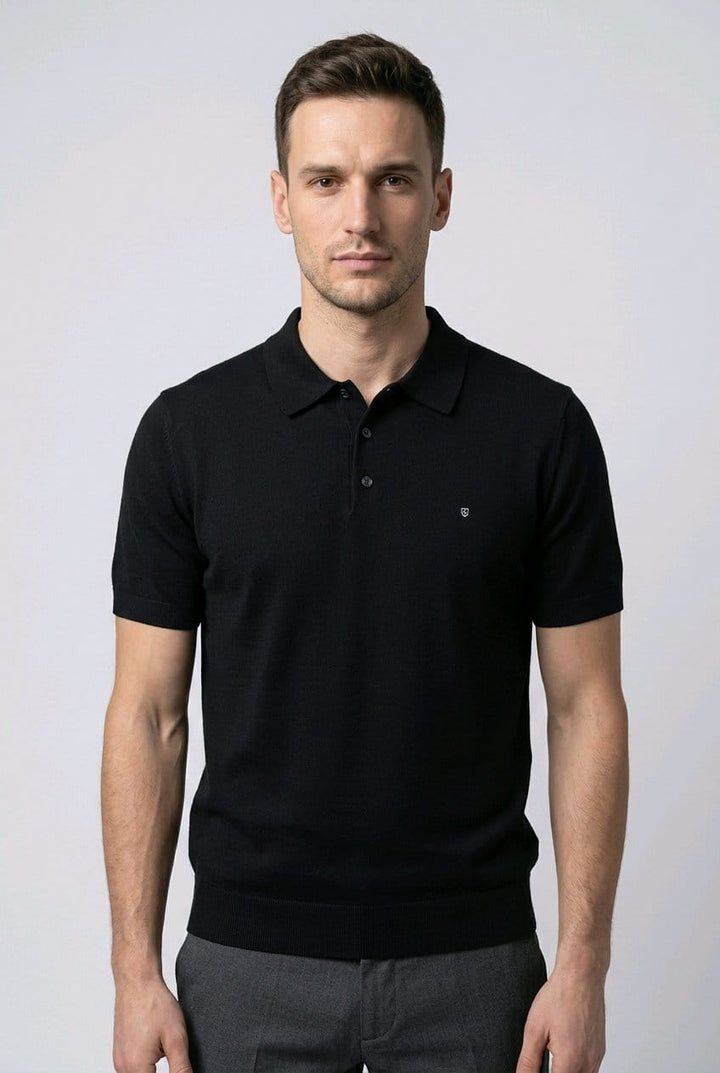 PLAYERA PLO DE PUNTO | NEGRO