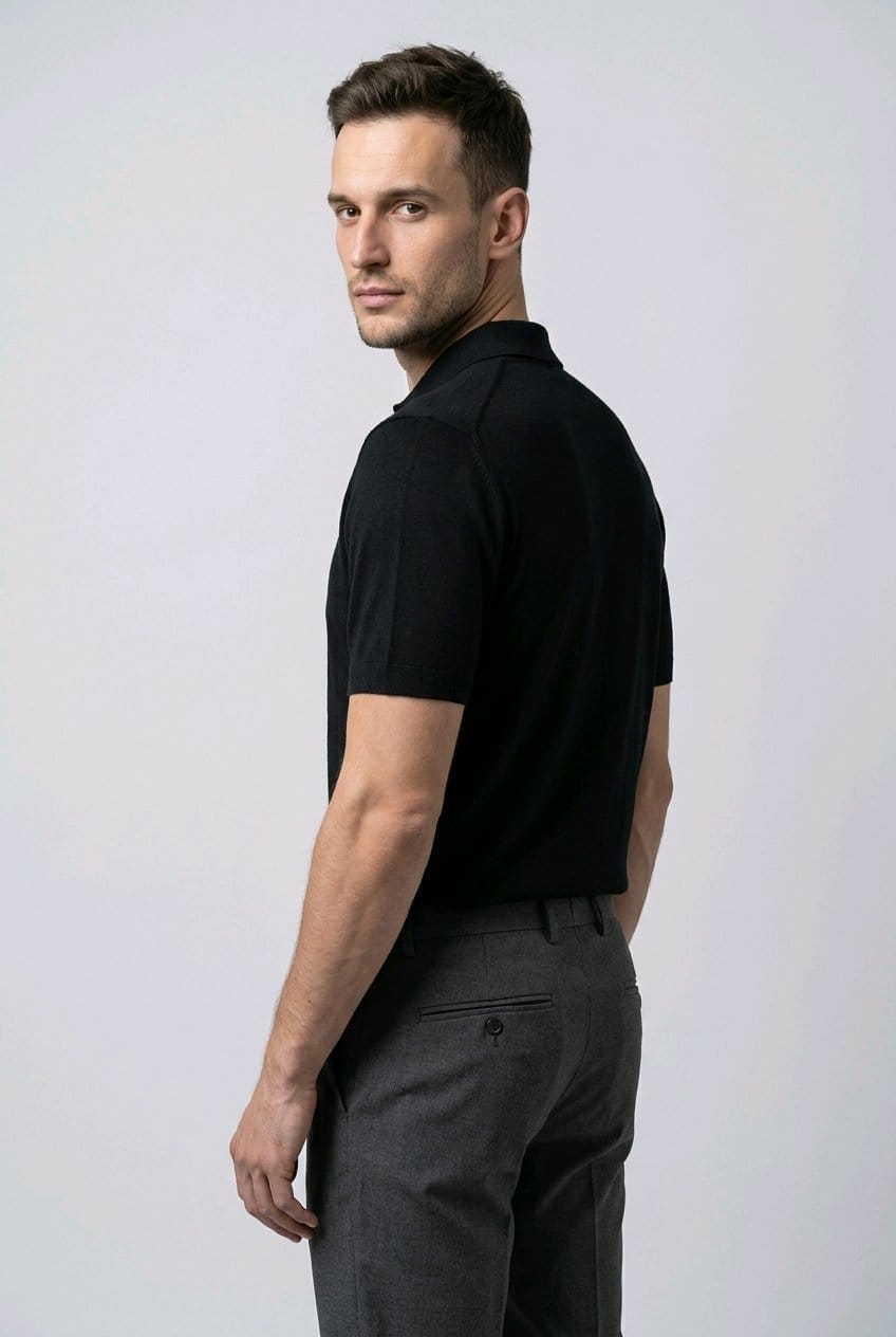 PLAYERA PLO DE PUNTO | NEGRO