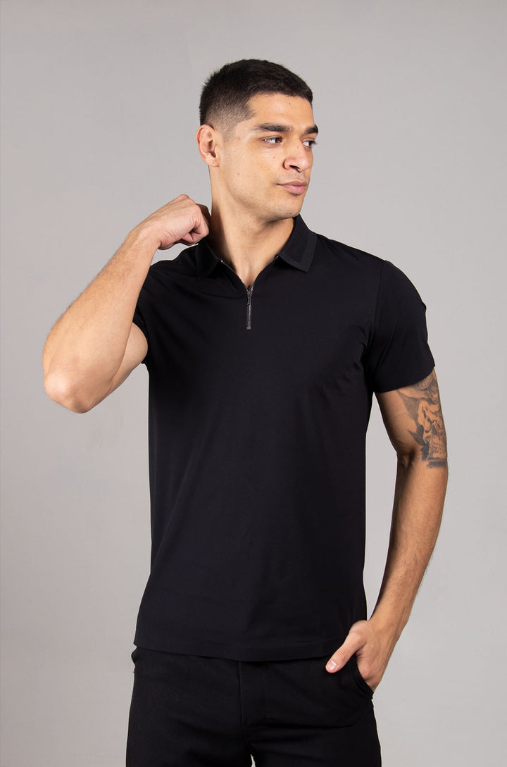 PLAYERA TIPO POLO COLECCÓN LUXURY | NEGRO