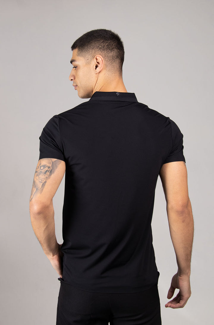 PLAYERA TIPO POLO COLECCÓN LUXURY | NEGRO