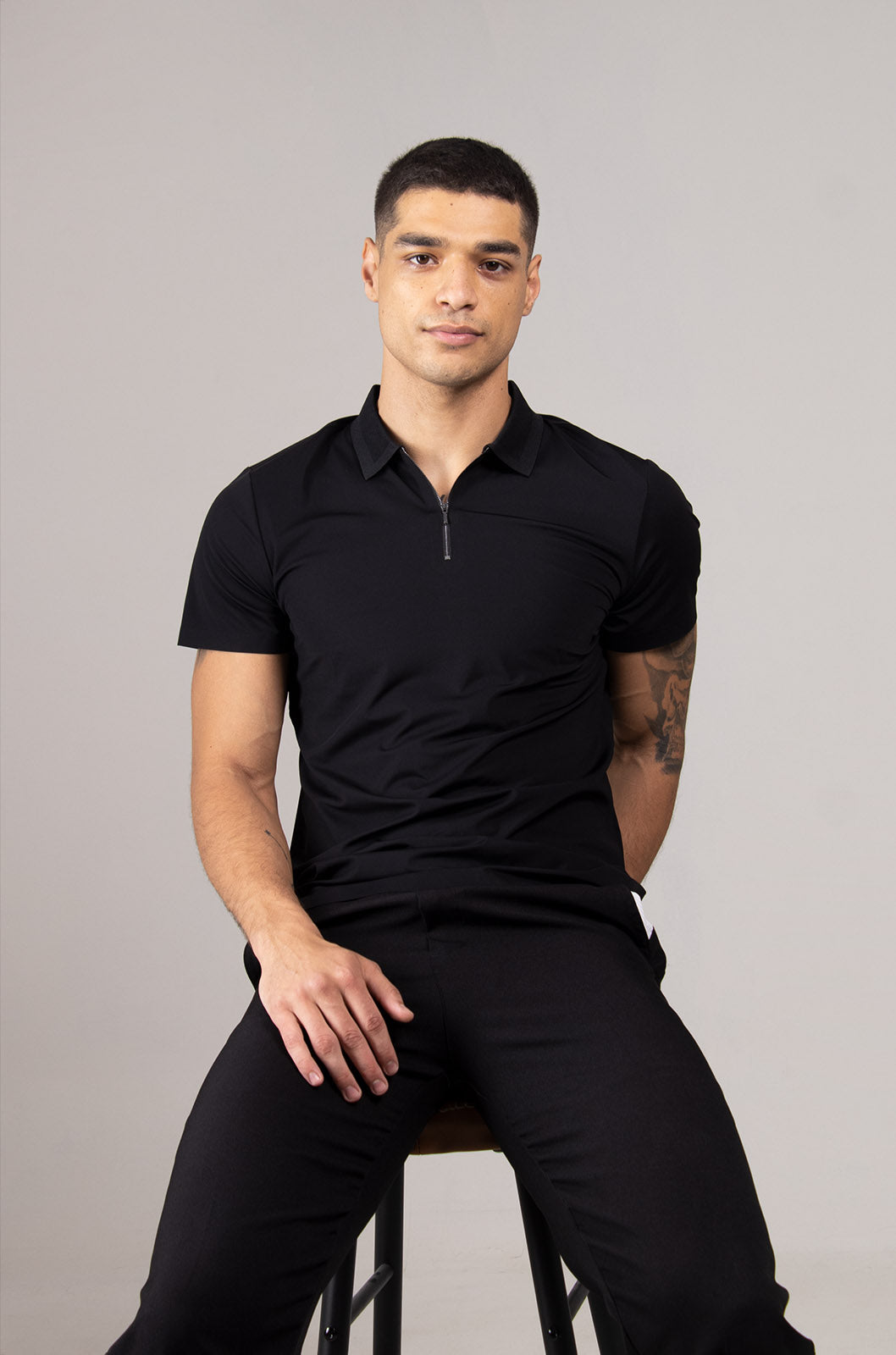 PLAYERA TIPO POLO COLECCÓN LUXURY | NEGRO