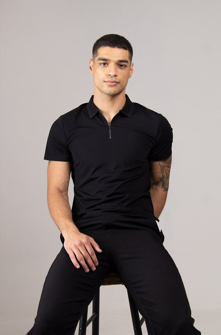 PLAYERA TIPO POLO COLECCÓN LUXURY | NEGRO