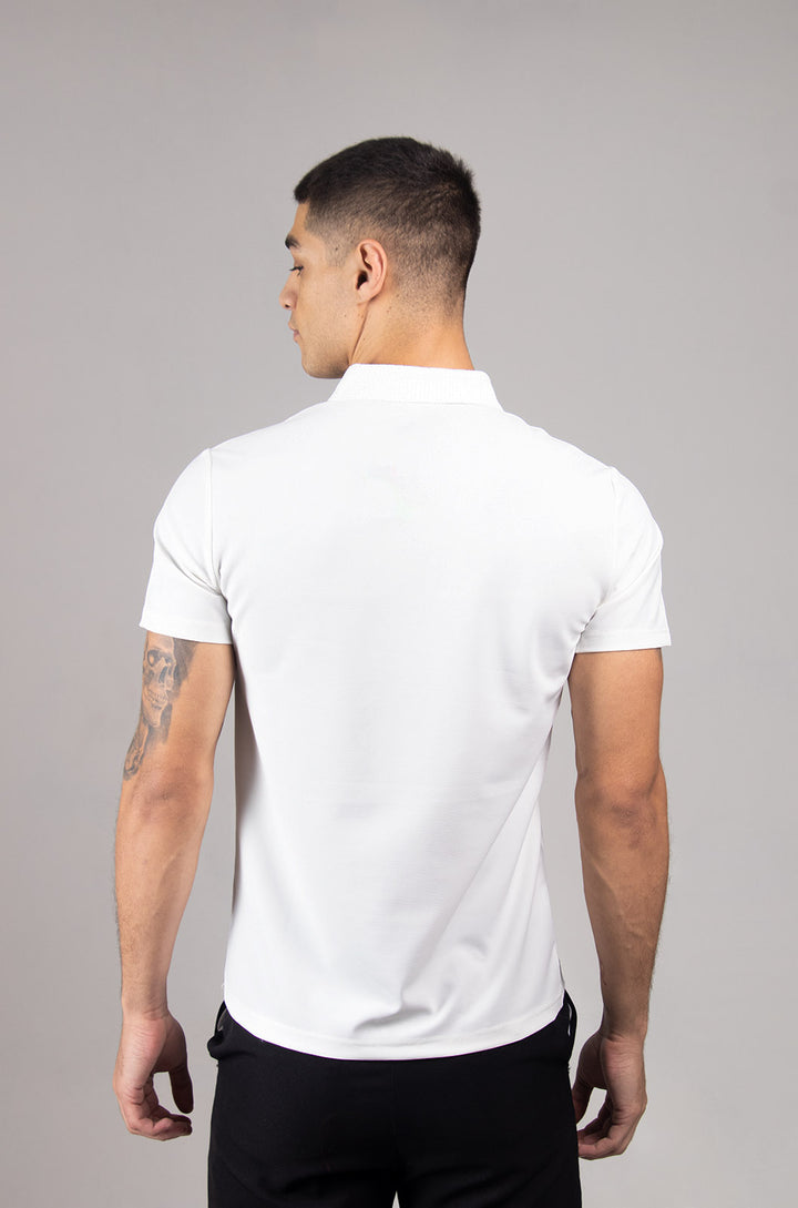 PLAYERA TIPO POLO MANGA CORTA COLECCIÓN LUXURY | BLANCO