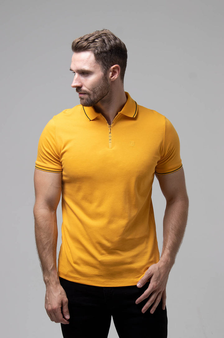 PLAYERA POLO MILÀN ALGODÓN PIMA | AMARILLO MAIZ/NEGRO