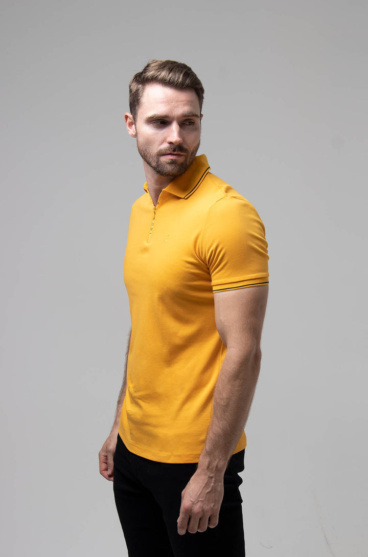 PLAYERA POLO MILÀN ALGODÓN PIMA | AMARILLO MAIZ/NEGRO