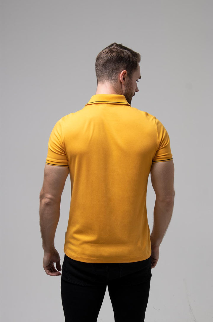 PLAYERA POLO MILÀN ALGODÓN PIMA | AMARILLO MAIZ/NEGRO