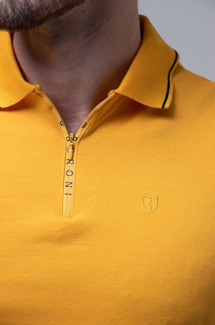 PLAYERA POLO MILÀN ALGODÓN PIMA | AMARILLO MAIZ/NEGRO