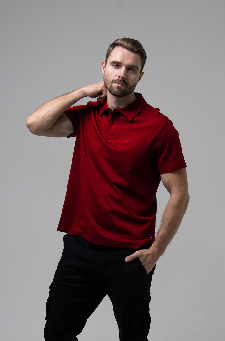 PLAYERA POLO PALERMO OVERSIZE ALGODÓN PIMA | ROJO