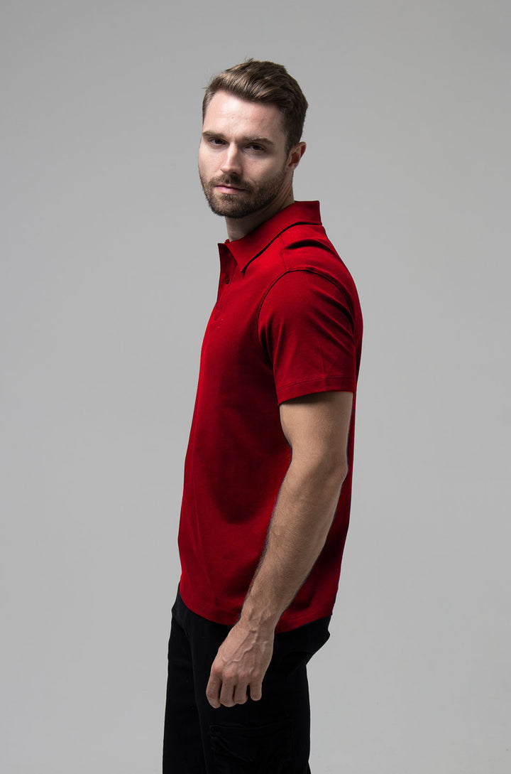 PLAYERA POLO PALERMO OVERSIZE ALGODÓN PIMA | ROJO