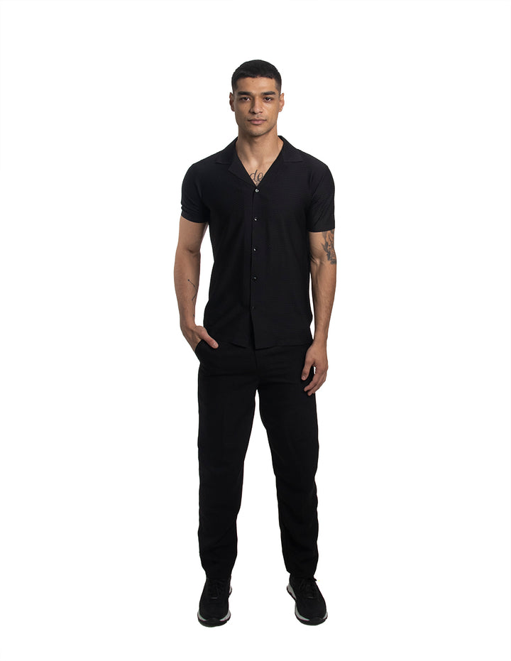 CAMISA MANGA CORTA ATHENS COLECCIÓN LUXURY | NEGRO