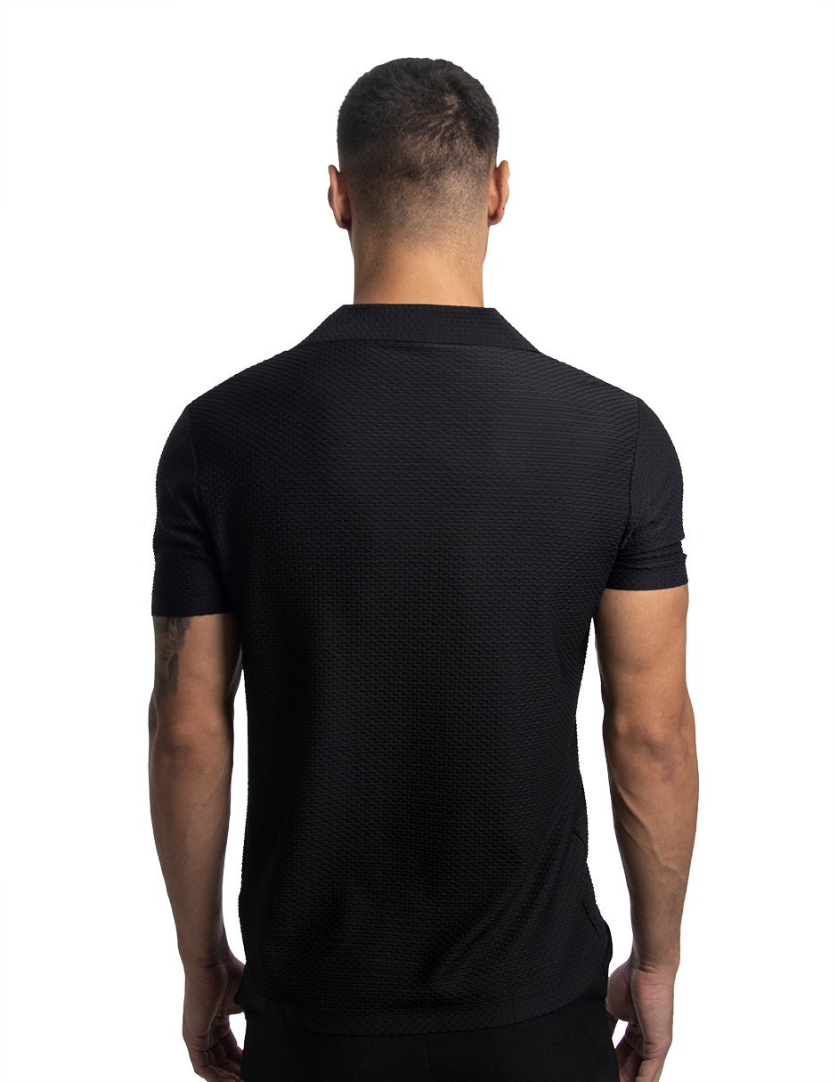 CAMISA MANGA CORTA ATHENS COLECCIÓN LUXURY | NEGRO