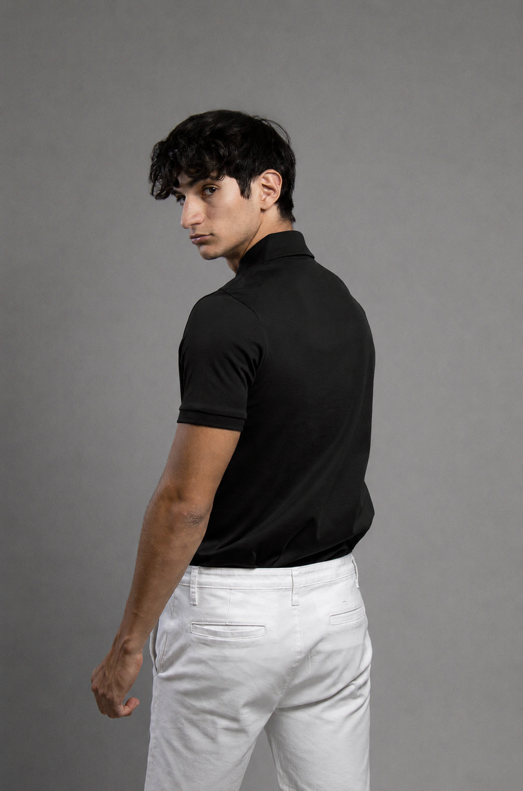 POLO BÁSICA DE ALGODÓN PIMA | NEGRO