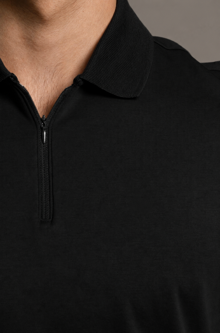 POLO BÁSICA DE ALGODÓN PIMA | NEGRO