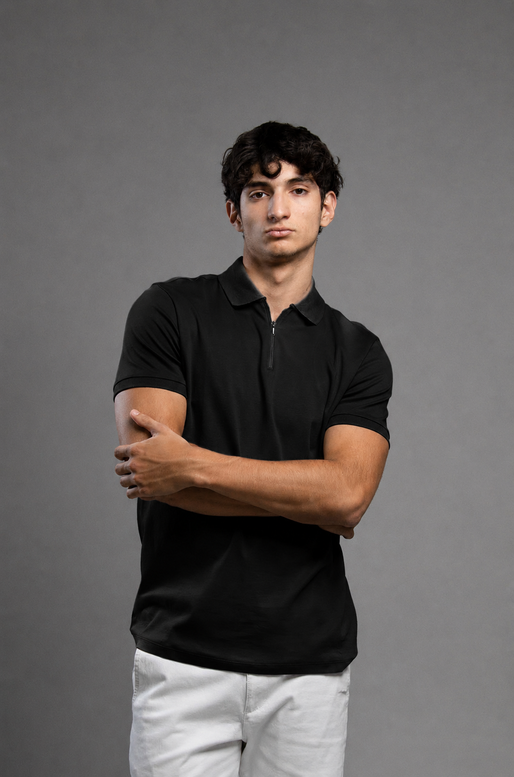POLO BÁSICA DE ALGODÓN PIMA | NEGRO