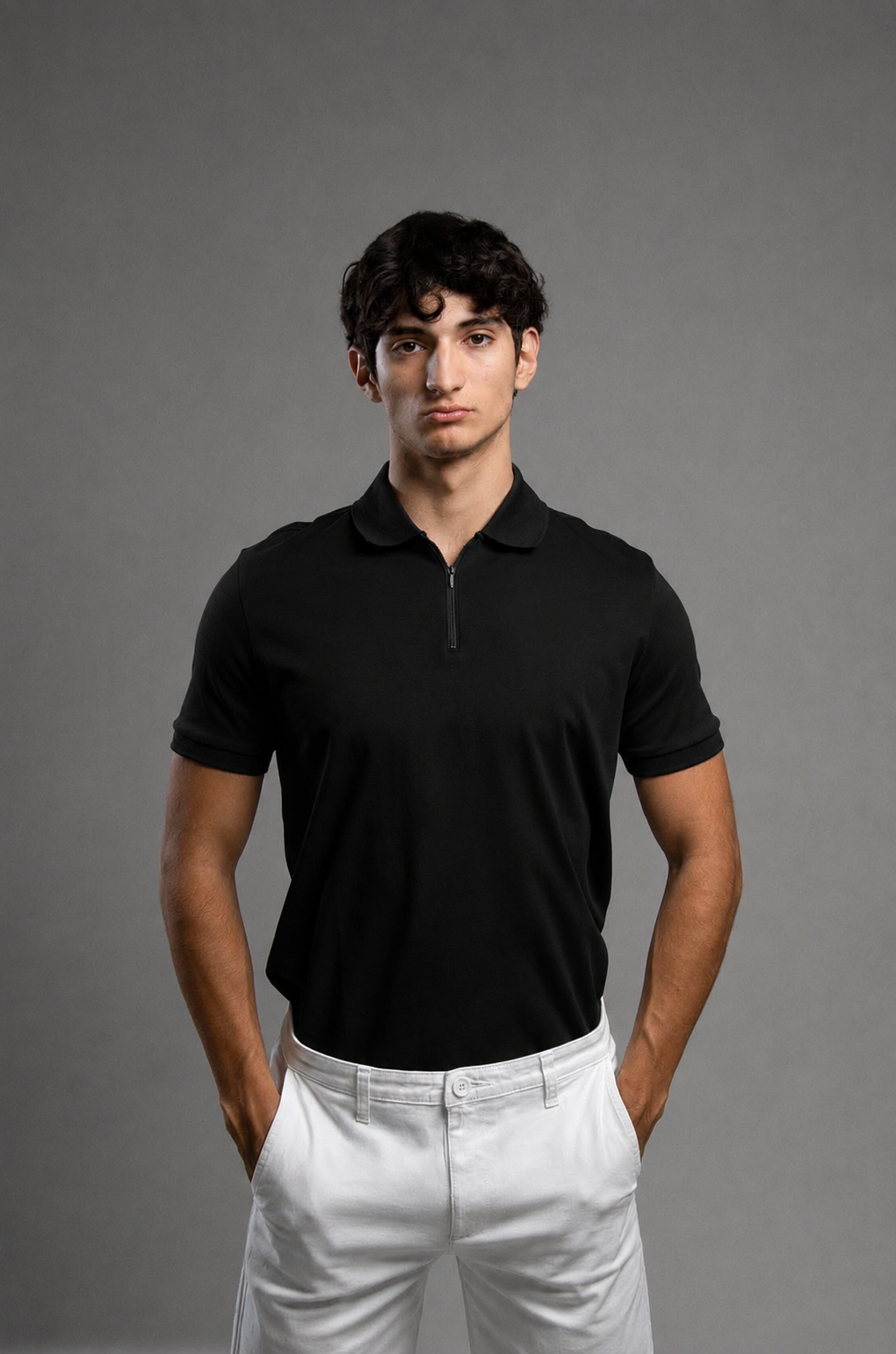 POLO BÁSICA DE ALGODÓN PIMA | NEGRO
