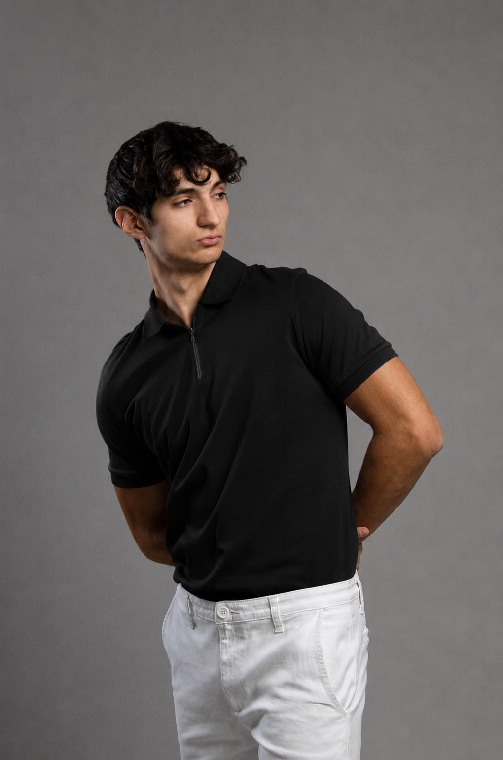POLO BÁSICA DE ALGODÓN PIMA | NEGRO