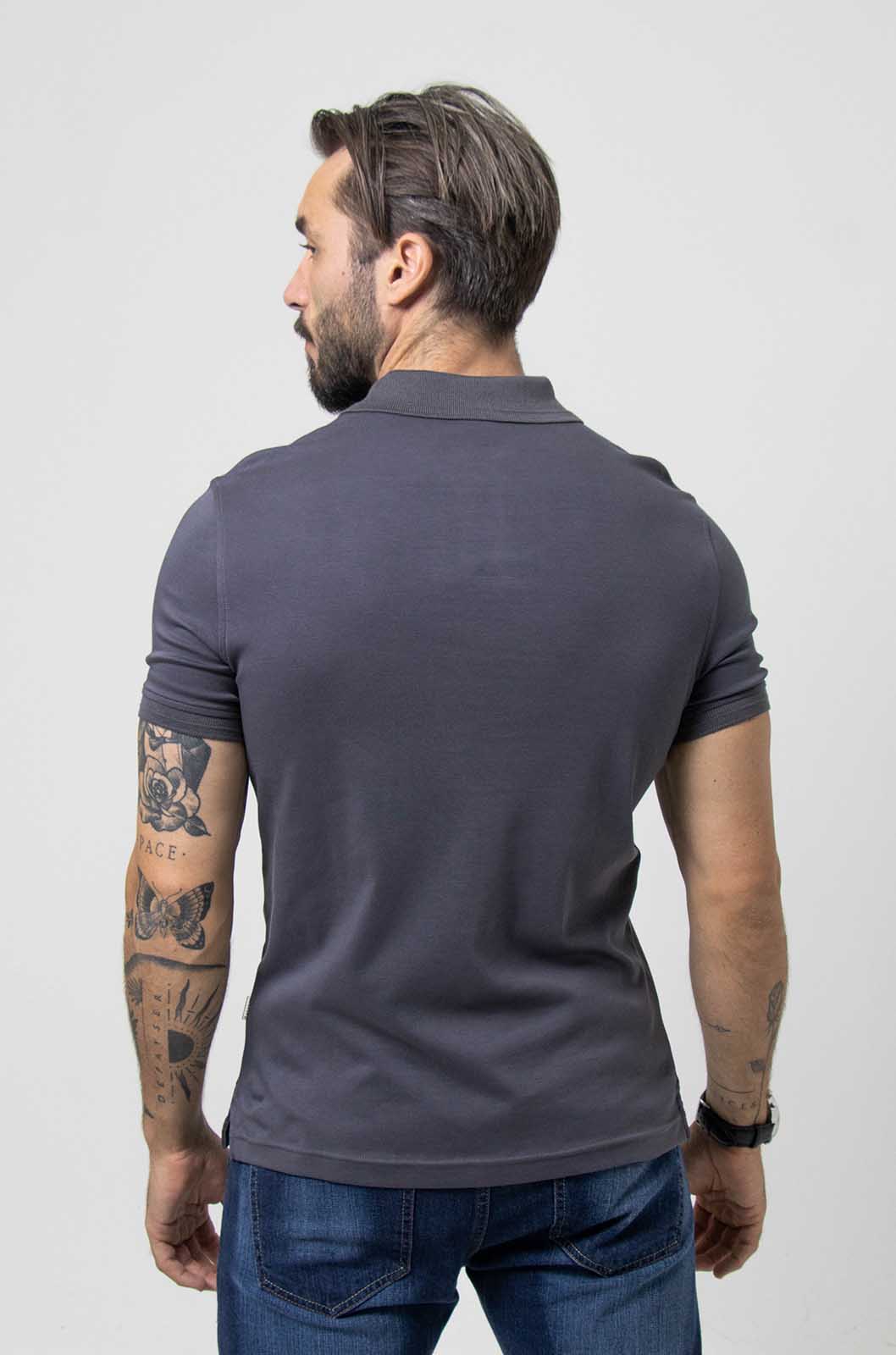 PLAYERA POLO BOLONIA ALGODÓN PIMA GRIS