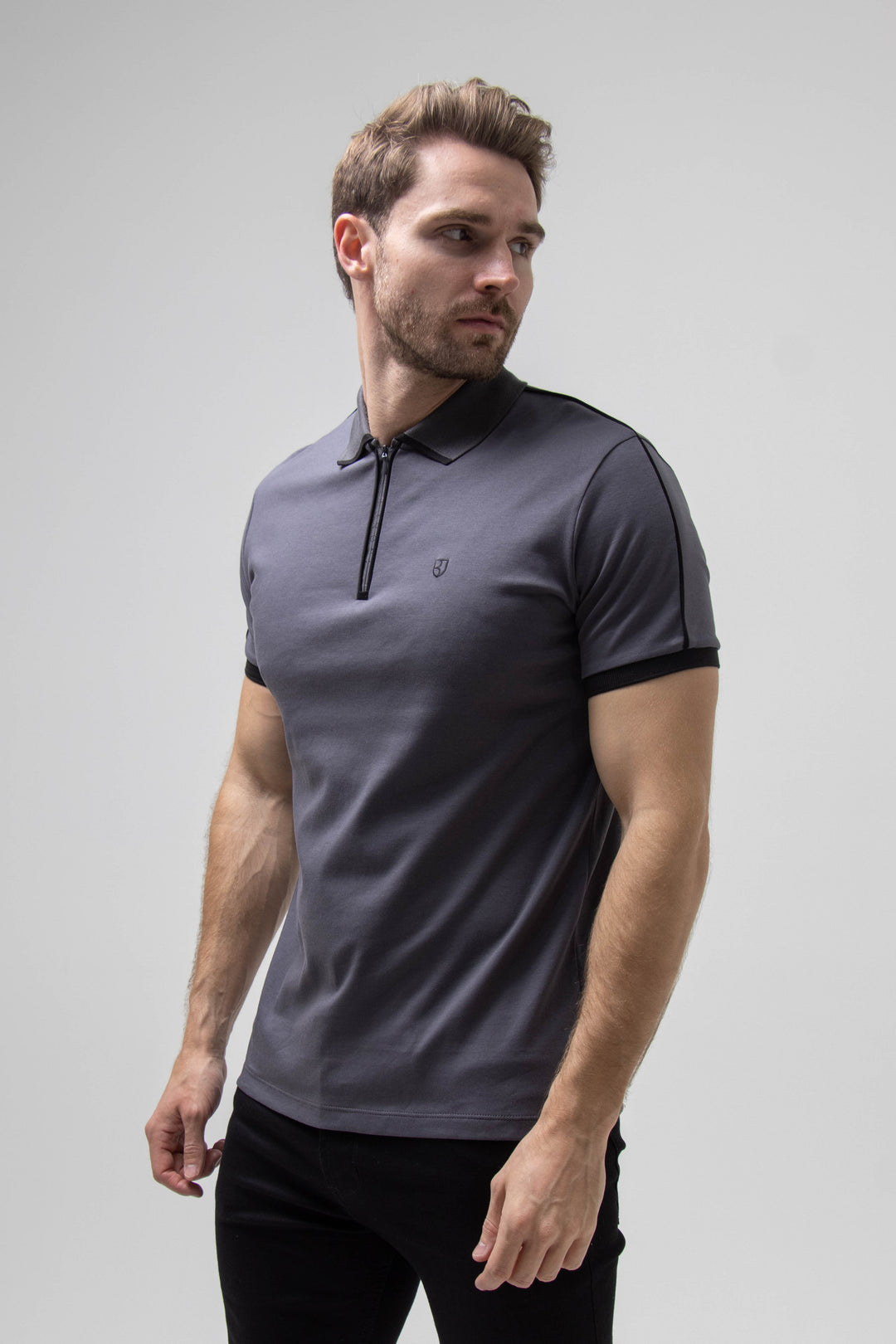 PLAYERA POLO SCALA ALGODÓN PIMA | OXFORD / NEGRO