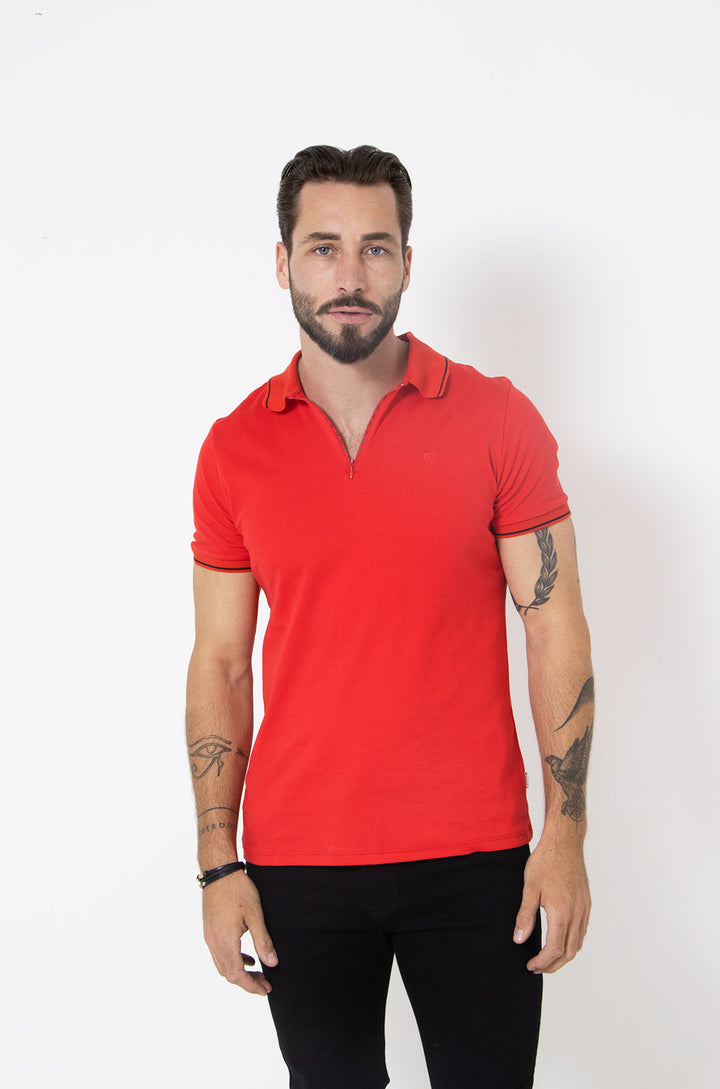 PLAYERA POLO MILÀN ALGODÓN PIMA ROJA